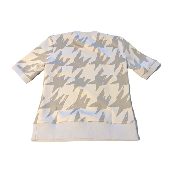 Foray Golf Women's XS Houndstooth Layering Short Sleeve Sweatshirt White Gray - Picture 7 of 12